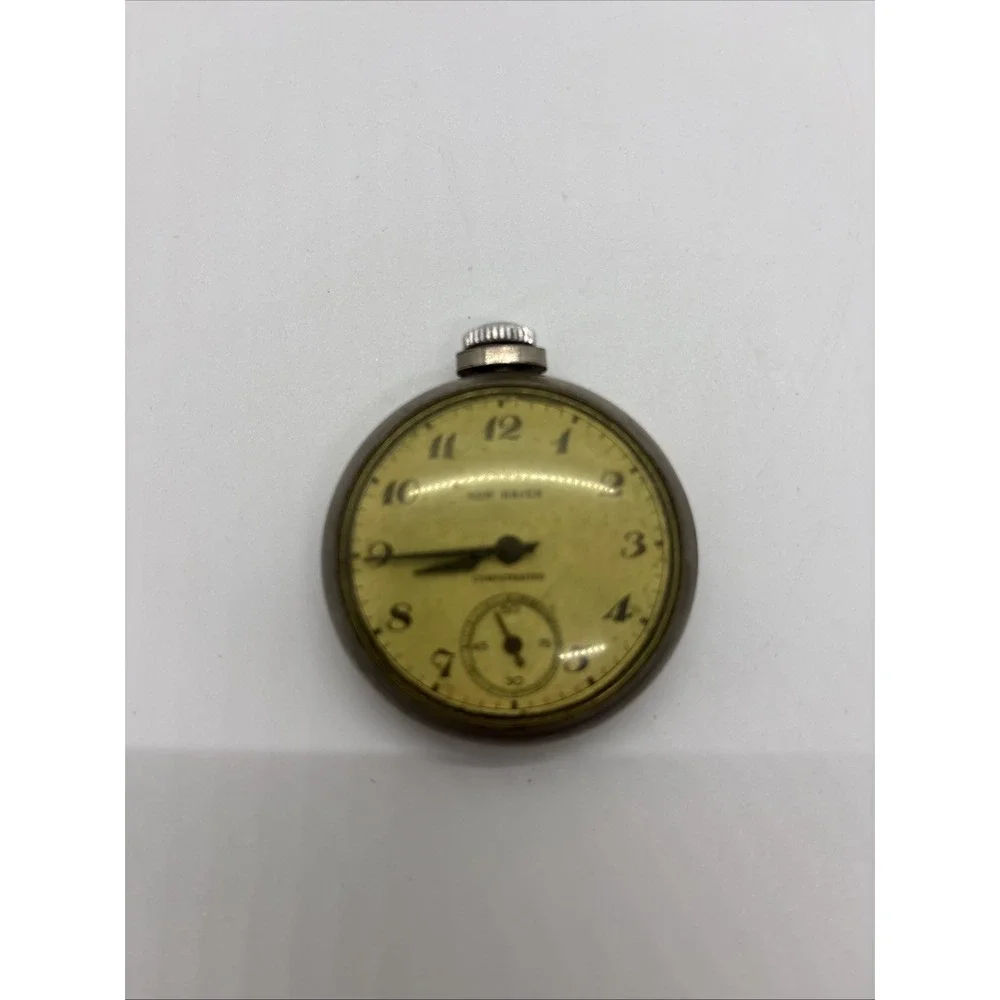 Antique New Haven Pocket Watch Running Mens Silver Analog Vintage Dress Watch